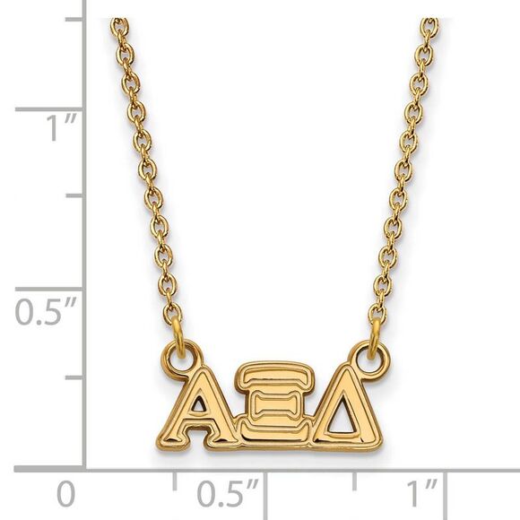 14K Plated Silver Alpha Xi Delta XS (Tiny) Greek Letters Necklace - Picture 2 of 5